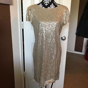 Gold short sleeve dress